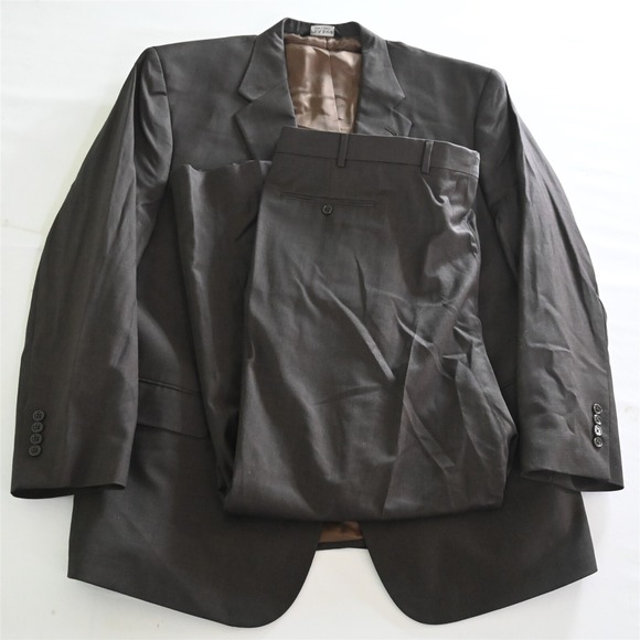 NEW Jos A Bank 50R‎ 46x32 Brown Nailshead 100% Wool Mens Jacket Pants Suit
